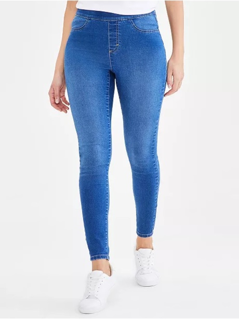 Style & Co Mid Rise Pull On Jeggings Size Large Blue Denim